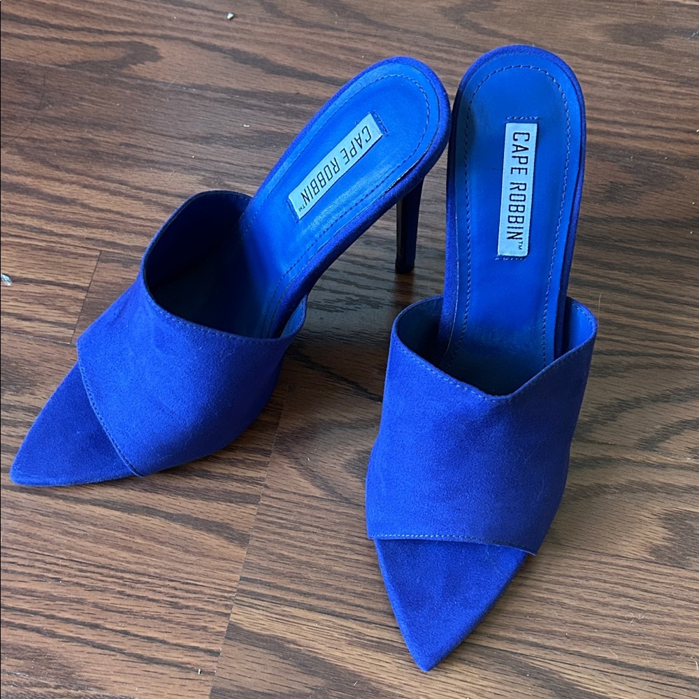 Cape Robbin Women's Royal Blue Pointed Heels - Picture 2 of 5